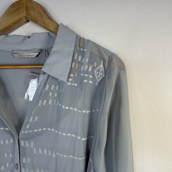 Soft Surroundings large Ibiza Georgette Embroidered Maxi Dress victorian NWT - Picture 3 of 13